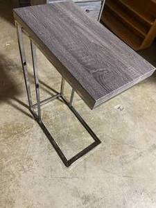lot 5 image: Contemporary Grey Side Table with Metal Framework