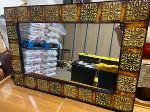 lot 12 image: Ornate Wooden-Based Panel Mirror