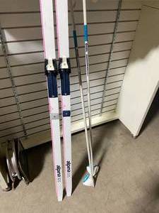 lot 17 image: Alpina Cross Country Skis with Salomon SNS Bindings and Exel Ski Poles