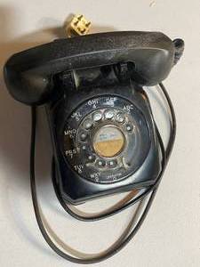 lot 76 image: Vintage Rotary Dial Wall Telephone in Black