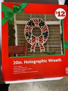 lot 94 image: Set of 2 - 20in Holographic Christmas Wreath