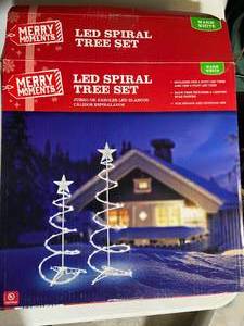 lot 97 image: Merry Moments LED Spiral Tree Set - Warm White