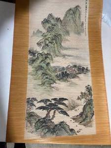 lot 206 image: Authentic Asian Landscape Scroll Painting