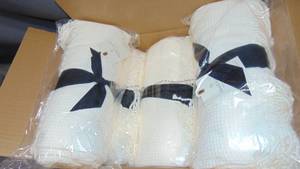 5 Pack Lot Hearth & Hand with Magnolia Solid Texture Woven Throw Blanket Sour Cream 50X60