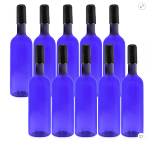 2 Packs Of 10 Cornucopia Brands Plastic Wine Bottles, 10pk Bordeaux-Style Wine Bottles w Screw Caps and Seals
