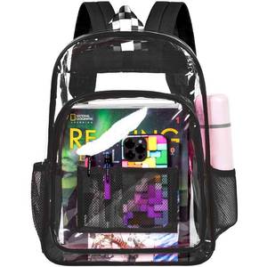 4 Mixed Clear Backpack Heavy Duty, See Through Transparent Bookbag