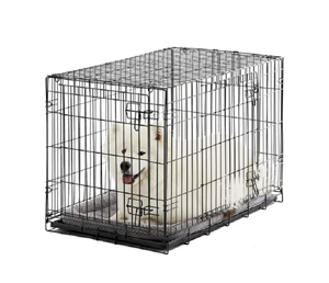 Vibrant Life Double Door Metal Wire Dog Crate with Leak-Proof Pan and Divider,36 Inch