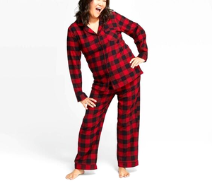 6 Pack Lot WOMENS 2 PIECE RED BUFFALO CHECK FAMILY SLEEP SET (SIZE S)