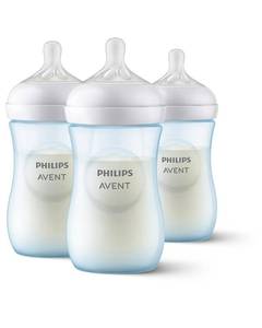 Philips AVENT Natural Baby Bottle with Natural Response Nipple, Blue, 9oz, 3pk, SCY90323
