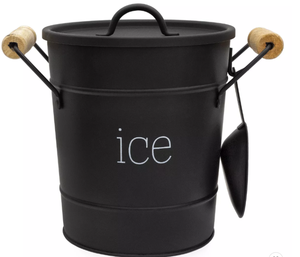 2 Pack 1 Scoop AuldHome Design Farmhouse Enamelware Ice Bucket Retro Style Insulated Metal Ice Server
