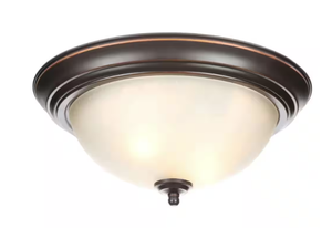 13 in. 2-Light Oil Rubbed Bronze Flush Mount