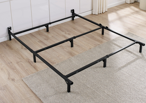 Mainstays 7 Adjustable Metal Bed Frame, Black, Adjusts Twin  Queen
