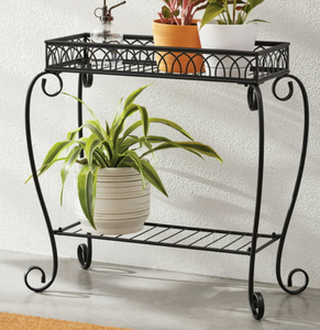 Mainstays Black Metal 2 Tier Shelves Plant Stand