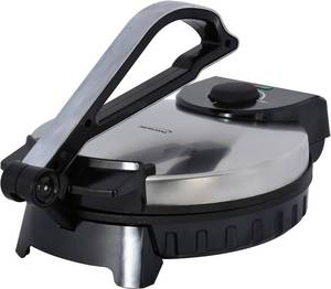 Brentwood Electric Tortilla Maker Non-Stick, 10-inch, Brushed Stainless SteelBlack
