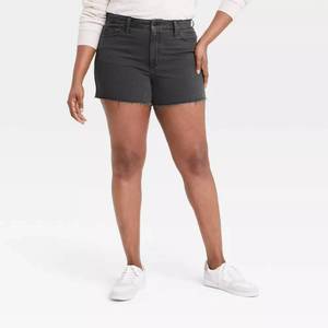 Universal Thread Womens High-Rise Vintage Midi Jean Shorts Black Size 10