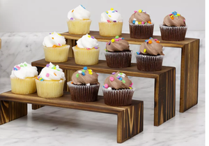 2 Sets Of 6 Darware- Rectangular Wooden Risers, Wedding and Event Display Stands Set of 6