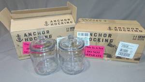 2 Packs of 2 Anchor Hocking Heritage Hill, Half Gallon Glass Jar with Lid, 12 Gallon Clear 4 Jars
