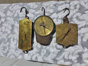 lot 15 image: Vintage Brass Dairy Scales (Handson, Sargent, Chatillon)