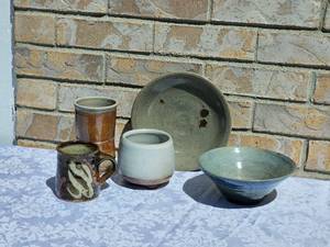 lot 51 image: Signed Earthenware Bowls & Mugs