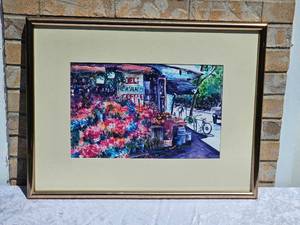lot 55 image: Angelo Sallo - Greenwick Village Flowers Colored Print