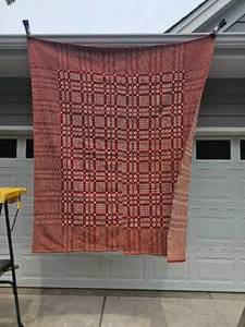 lot 54L image: Jointed Weave Wool Coverlet