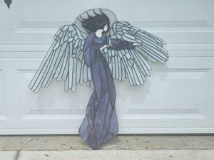 lot 76 image: Stain Glass Angel Window Hanging