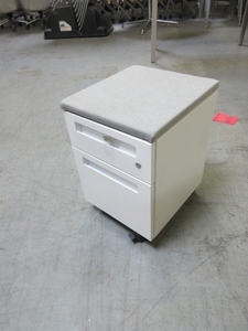 STEELCASE MOBILE FILE PEDESTALS WITH UPHOLSTERED TOPS