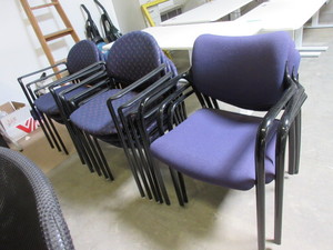 HERMAN MILLER AND KI UPHOLSTERED STACKING RECEPTION CHAIRS