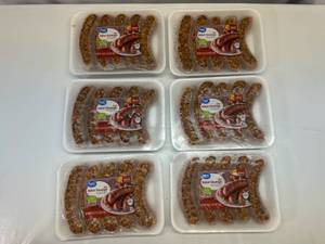 lot 100 image: A. 6x 1lb 3oz Great Value Hot Italian Sausage