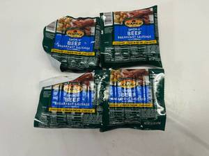 lot 134 image: G. 4x 8.3oz  Ecrich Smok-y Beef Breakfast Sausage Links
