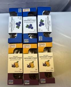 lot 179 image: SSS. 3 x5.3oz Raincoast Crisps-Wild BlueberryAlmond & Apricot, Fig & Lemon Crackers