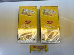 lot 180 image: 2 Pkgs Lago Poker Lemon Wafers(1 box missing 1)