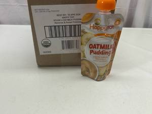 lot 192 image: MM. 16x 4oz Pouches Happy Tot Stage 4 Oatmilk Pudding-Bananas & Sweet Potatoes&nbspBest&nbspBy 04182024