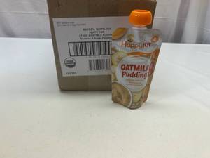 lot 193 image: MM. 16x 4oz Pouches Happy Tot Stage 4 Oatmilk Pudding-Bananas & Sweet Potatoes&nbspBest&nbspBy 04182024
