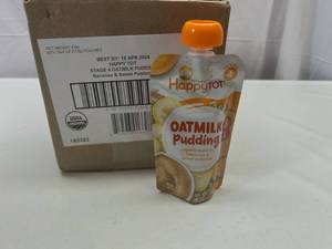 lot 194 image: MM. 16x 4oz Pouches Happy Tot Stage 4 Oatmilk Pudding-Bananas & Sweet Potatoes&nbspBest&nbspBy 04182024
