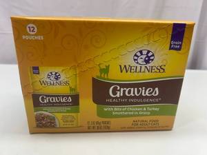 lot 211 image: RR. 12x 3oz Pouches Gravies Healthy Indulgence