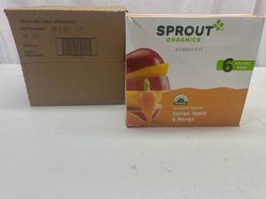 lot 245 image: MM. 12x 3.5oz Pouches Sprout Organics Carrot,Apple & Mango&nbspBest&nbspBy 042024
