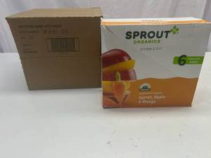 lot 246 image: MM. 12x 3.5oz Pouches Sprout Organics Carrot,Apple & Mango&nbspBest&nbspBy 042024