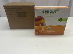 lot 247 image: MM. 12x 3.5oz Pouches Sprout Organics Carrot,Apple & Mango&nbspBest&nbspBy 042024