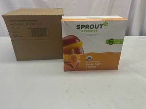 lot 249 image: MM. 12x 3.5oz Pouches Sprout Organics Carrot,Apple & Mango&nbspBest&nbspBy 042024