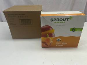 lot 250 image: MM. 12x 3.5oz Pouches Sprout Organics Carrot,Apple & Mango&nbspBest&nbspBy 042024