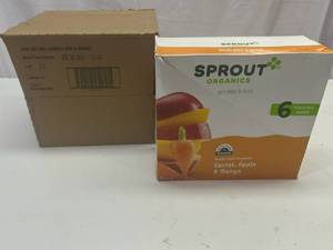 lot 251 image: MM. 12x 3.5oz Pouches Sprout Organics Carrot,Apple & Mango&nbspBest&nbspBy 042024