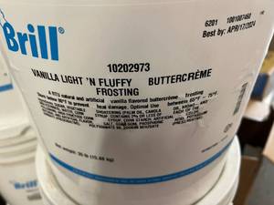 lot 347 image: 35lbs Brill Vanilla Buttercream Frosting-4172024(5gallon Bucket)&nbspBest&nbspBy 04172024