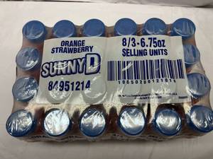 lot 410 image: 24x 6.75oz Bottles Sunny D OrangeStrawberry