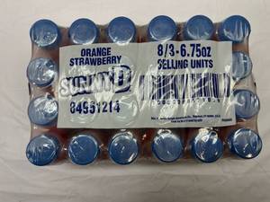 lot 412 image: 24x 6.75oz Bottles Sunny D OrangeStrawberry