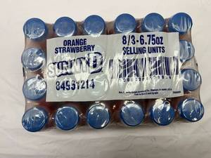 lot 414 image: 24x 6.75oz Bottles Sunny D OrangeStrawberry