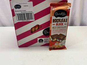 lot 270 image: .  24x 6.4oz Rock Lea Road Milk Chocolate Block&nbspBest&nbspBy 02032024