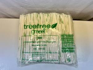 lot 418 image: 500x 10.25in Jumbo Bamboo Straws-individually Wrapped