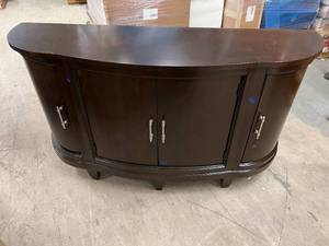 lot 5 image: Dark Brown Oak Cocktail Bar Unit