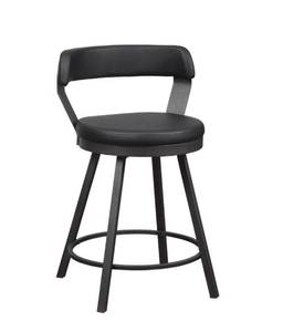 lot 12 image: Black 24 High Counter Height Swivel Chair with Metal Legs